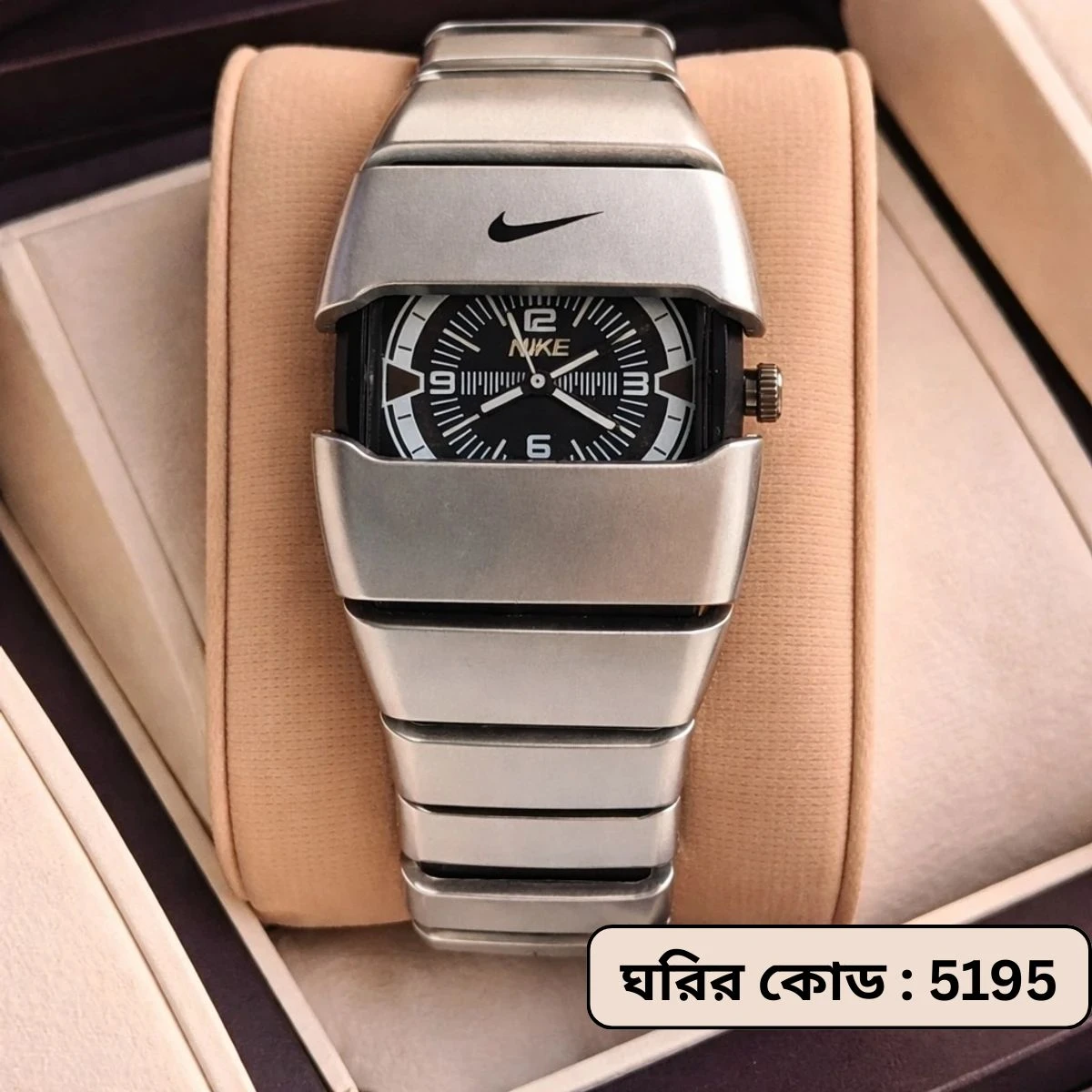 Premium Unisex Stylish Watch – Luxury Design - Nike Watch Model 9090 Full Silver Dial Black Or White -  এক পিস ব্যাটারি ফ্রি