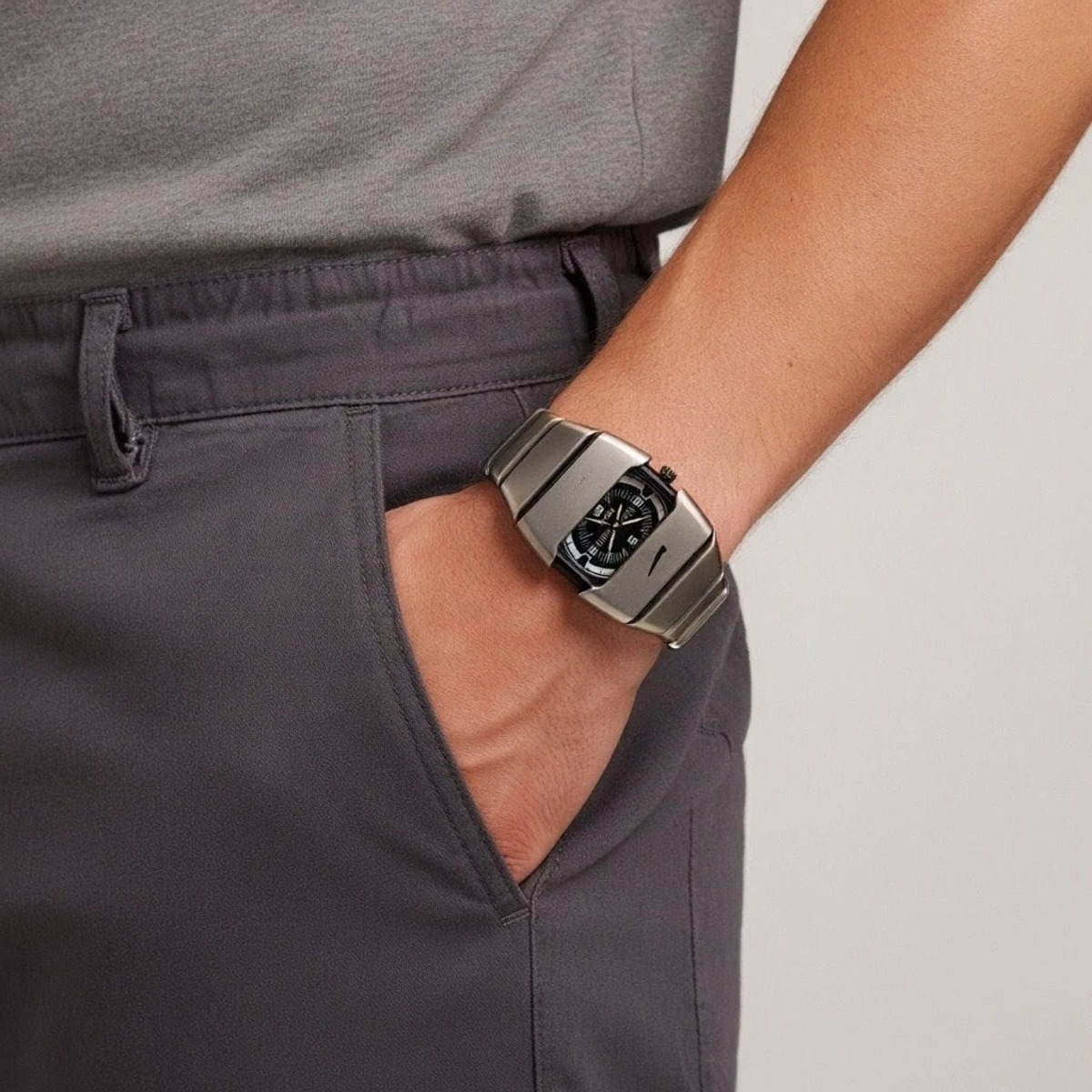 Premium Unisex Stylish Watch – Luxury Design - Nike Watch Model 9090 Full Silver Dial Black Or White -  এক পিস ব্যাটারি ফ্রি