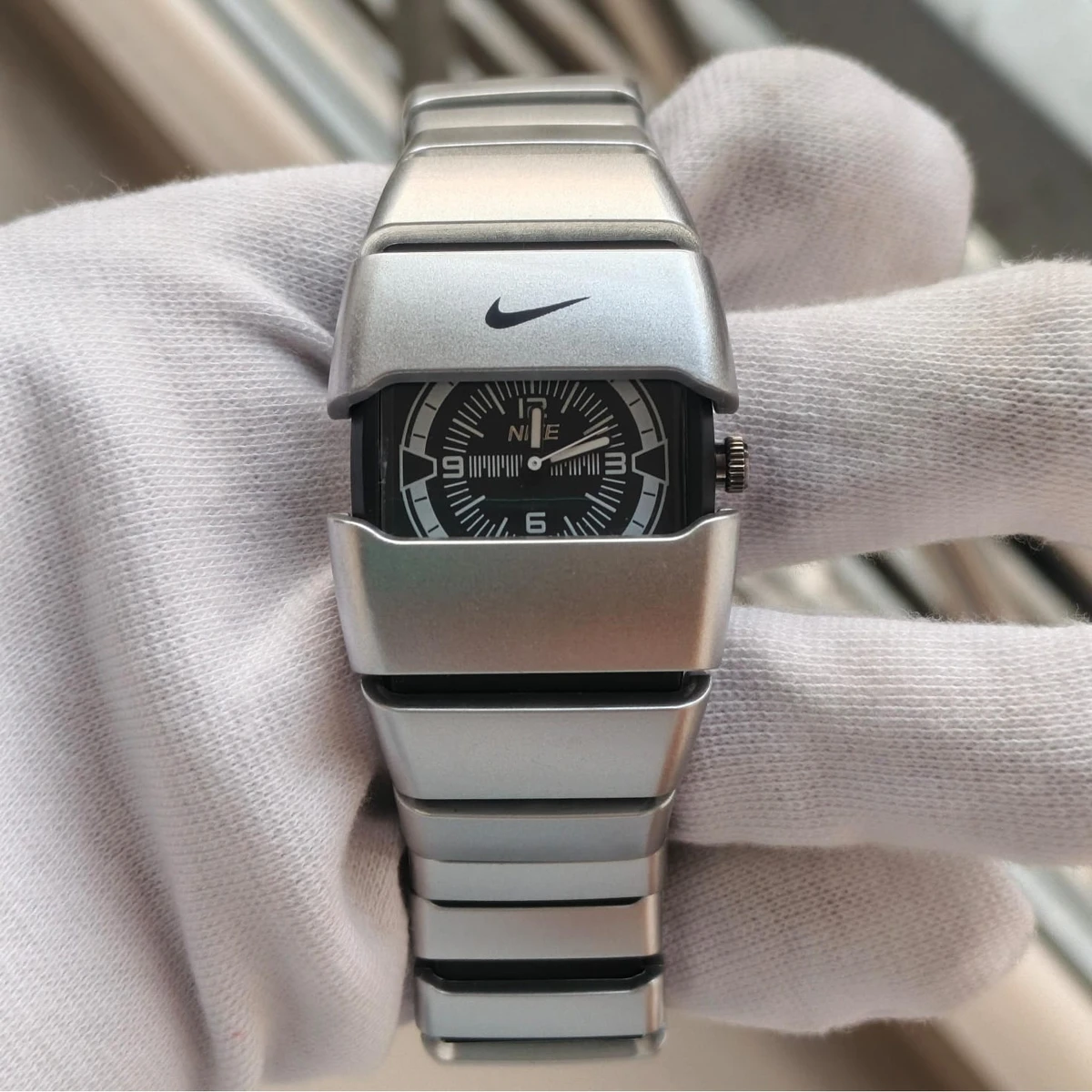Premium Unisex Stylish Watch – Luxury Design - Nike Watch Model 9090 Full Silver Dial Black Or White -  এক পিস ব্যাটারি ফ্রি