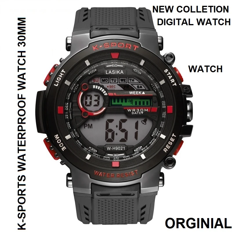 COMBO PACK 3PS SPORTS MODEL-9021 WATER RESISTANCE/ WATERPROOF 30M SILICON DIGITAL WATCH FOR MEN-RED, BLUE, YELLOW COOLER