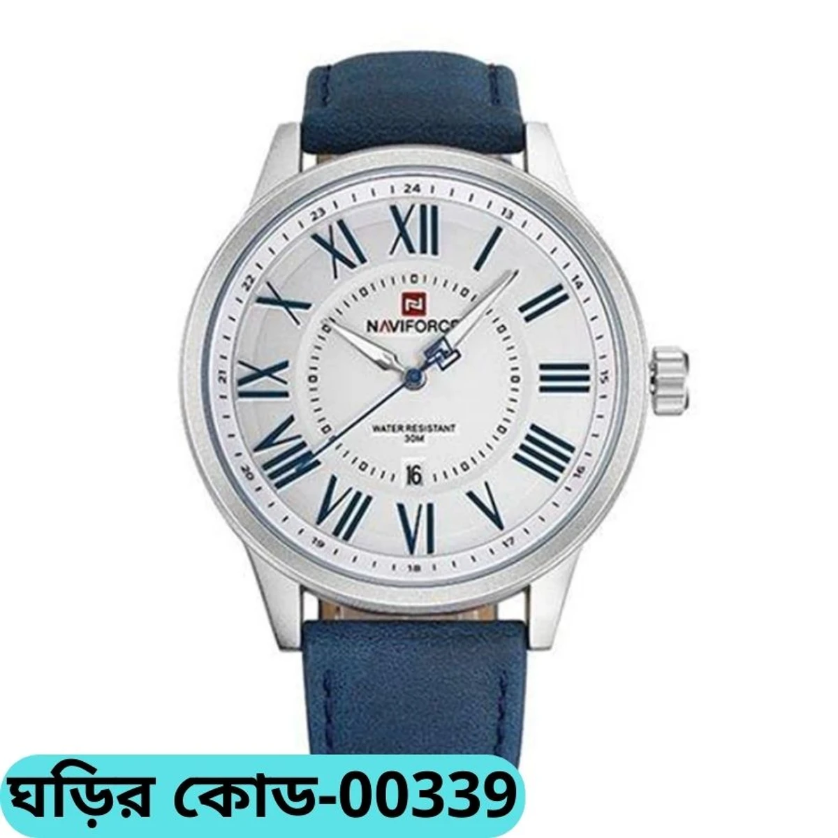 NF9126 - Blue Leather Analog Watch for Men