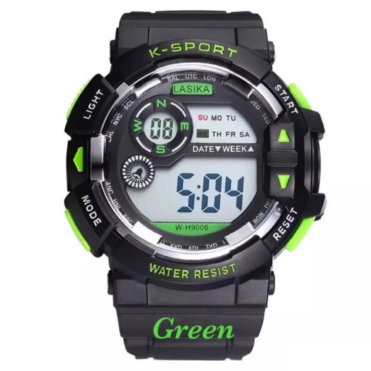 COMBO PACK 2PS SPORTS WATER RESISTANCE/ WATERPROOF 30M SILICON DIGITAL WATCH FOR MEN- MODEL 9028 BLACK MODEL 9006 GREEN