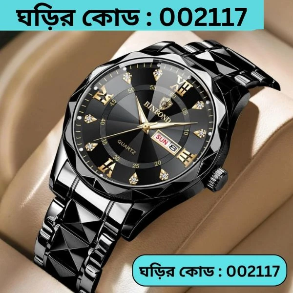 Luxury Binbond Dimon card Digain Stainless Steel Classic Waterproof Watch for Men -  BINBOND NEW DIMOND CARD DIGAIN FULL BLACK COOLER WATCH MAN