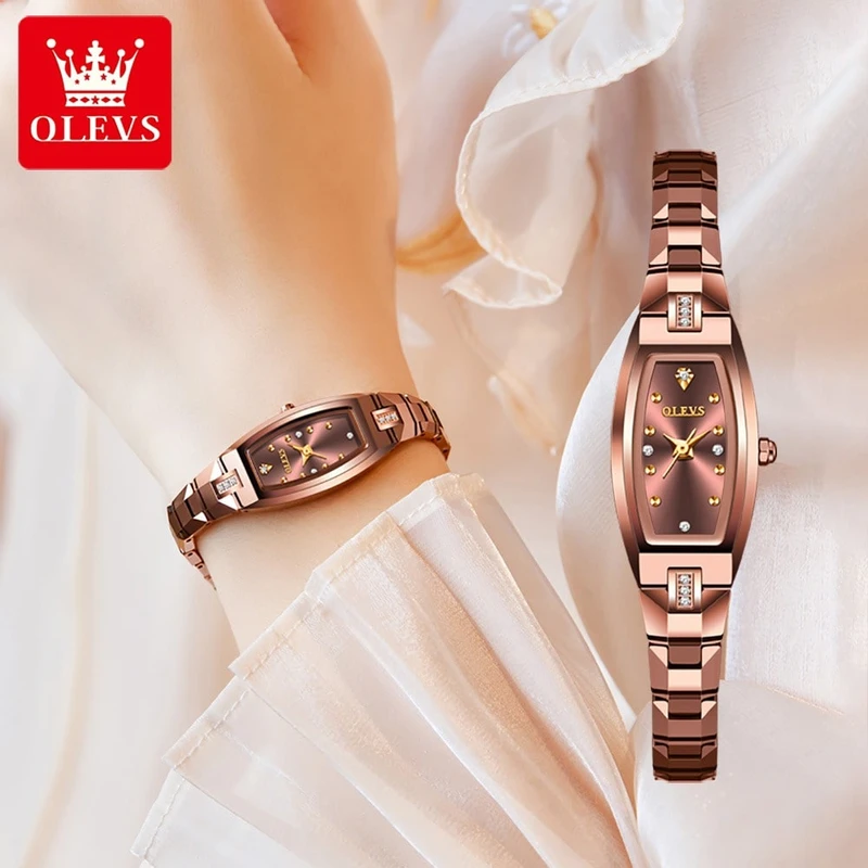 OLEVS Luxury Watches for Women Rose Gold Bracelet Gift Set Waterproof Jewelry Wrist Watch Ladies Girls Watch Clock Montre Femme
