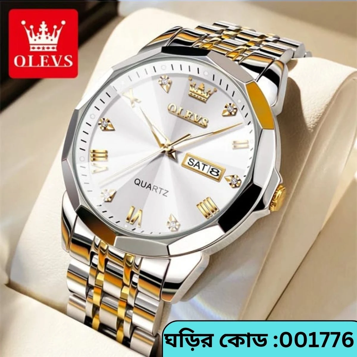 2023 New Luxury OLEVS MODEL 9931 Watch for Men Stainless Steel Waterproof Watches - 9931 TOTON AR DIAL WHITE