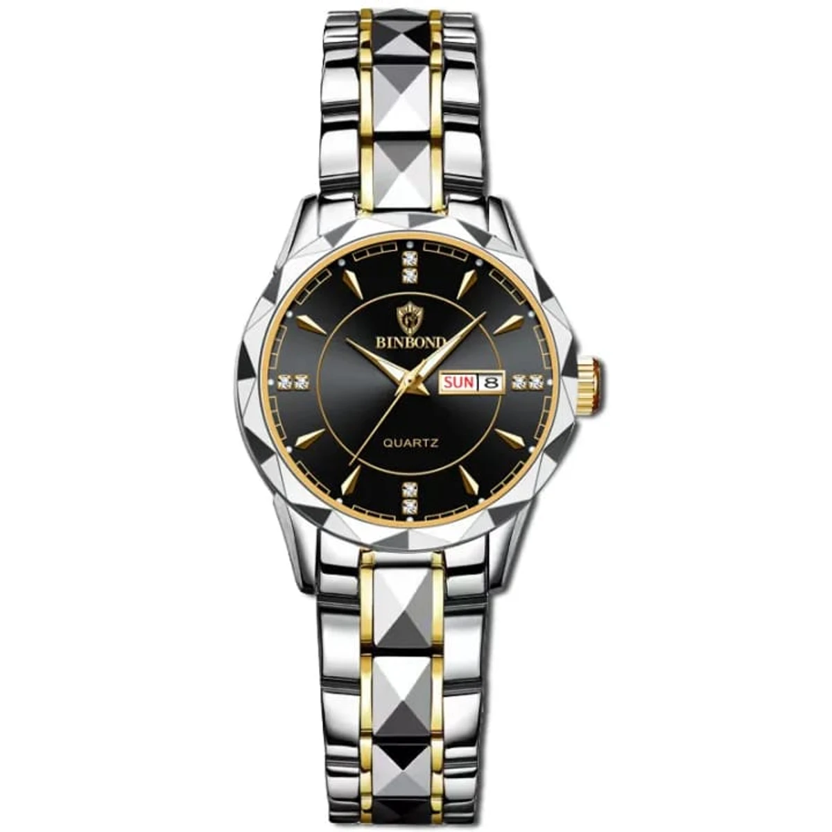 COMBO WATCH 2PS 2023 New Luxury BINBOND  Watch for Men Stainless Steel Waterproof Watches UNISEX