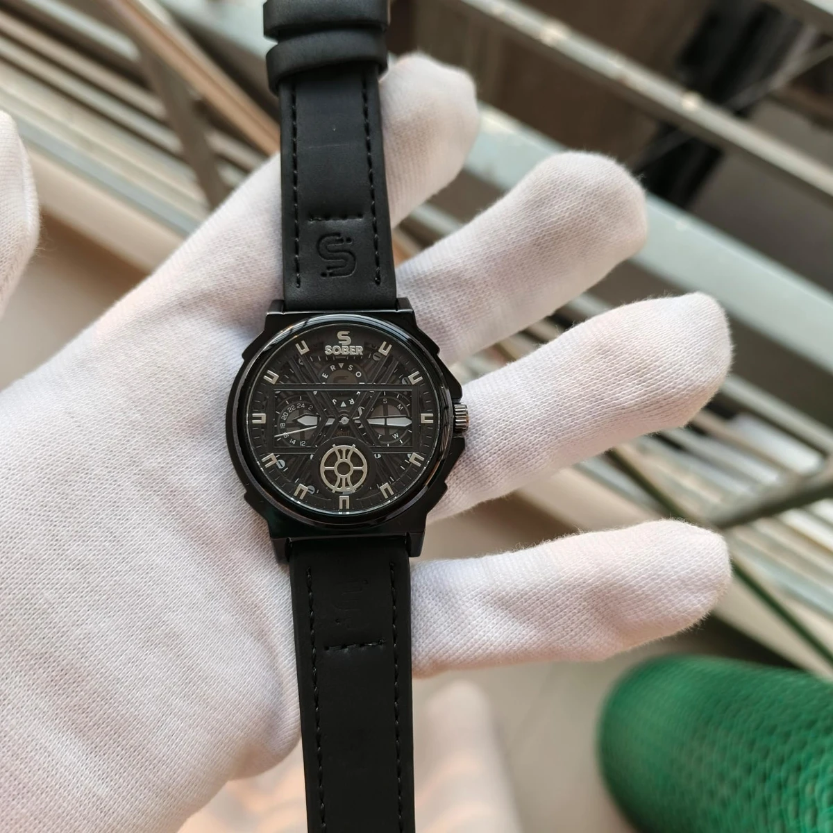 Sober Watch Model 890 Premium Watch Belt Black Dial Black Colour Watch For Man + এক পিস ব্যাটারি ফ্রি।