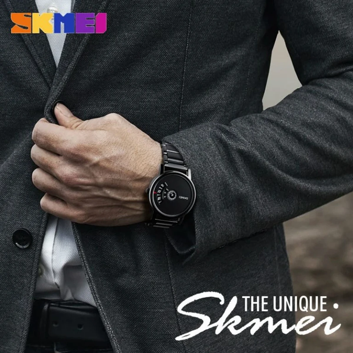 SKMEI WATCH MODEL 1260 Stainless Steel Watch For Men – Full Black Colour Watch -