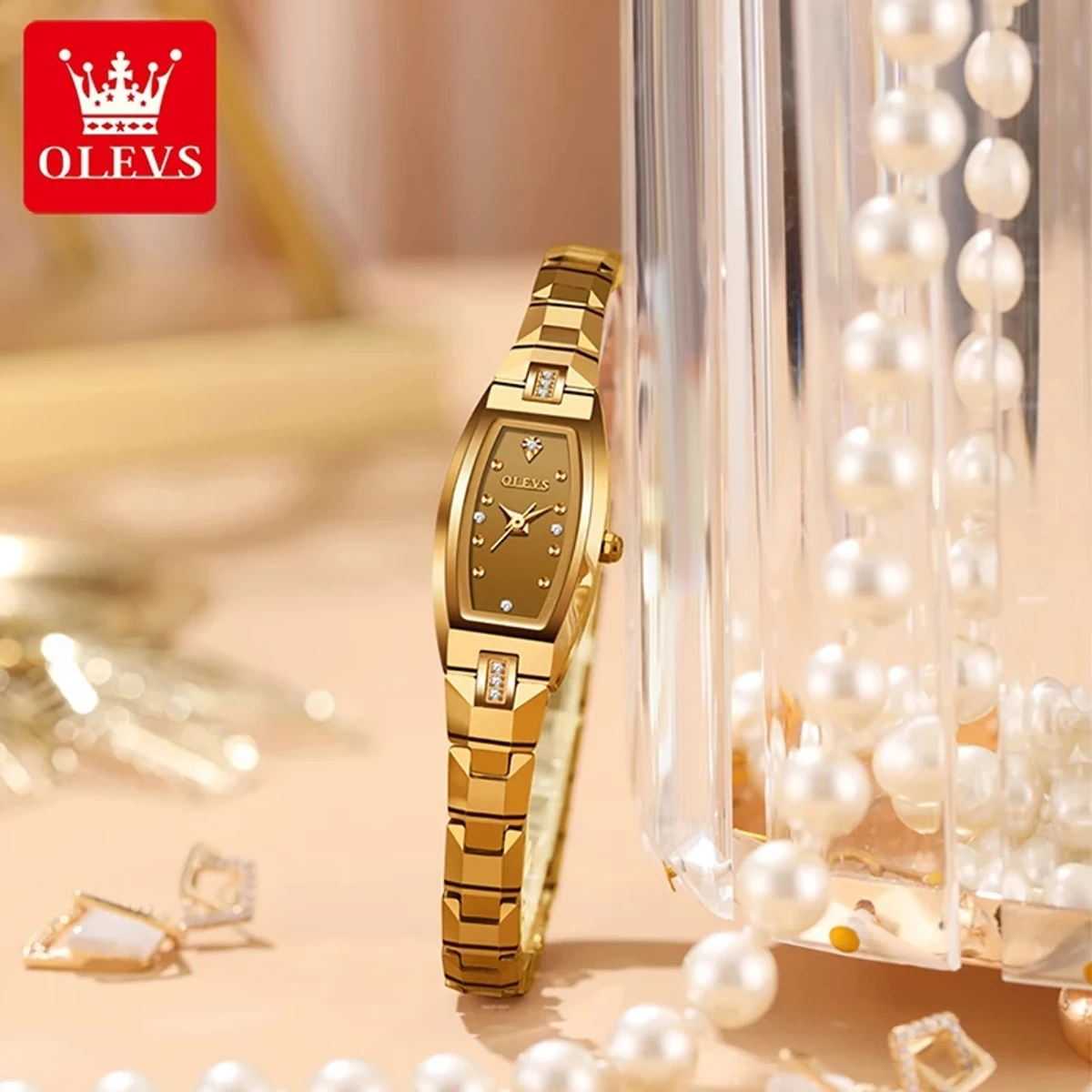 OLEVS Luxury Watches for Women Rose Gold Bracelet Gift Set Waterproof Jewelry Wrist Watch Ladies Girls Watch Clock Montre WOMEN OLEVS WATCH MODEL 5501  - GOLDEN COOLER WATCH