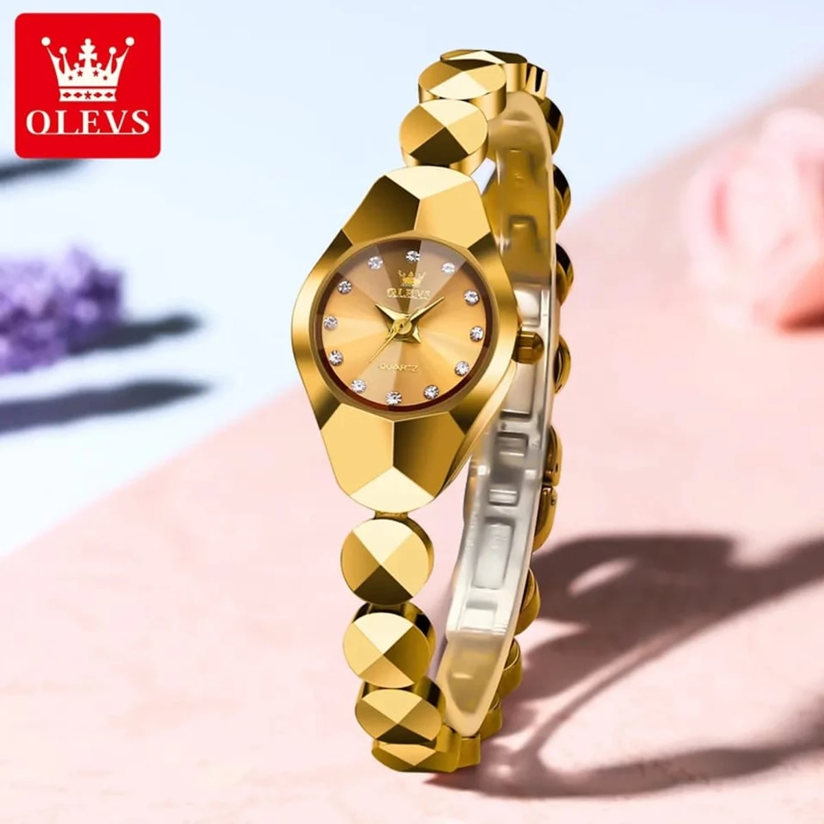 OLEVS Women 7007 Elegant Analog Diamond Watches For Women - Olevs Model 7007 golden cooler watch Women