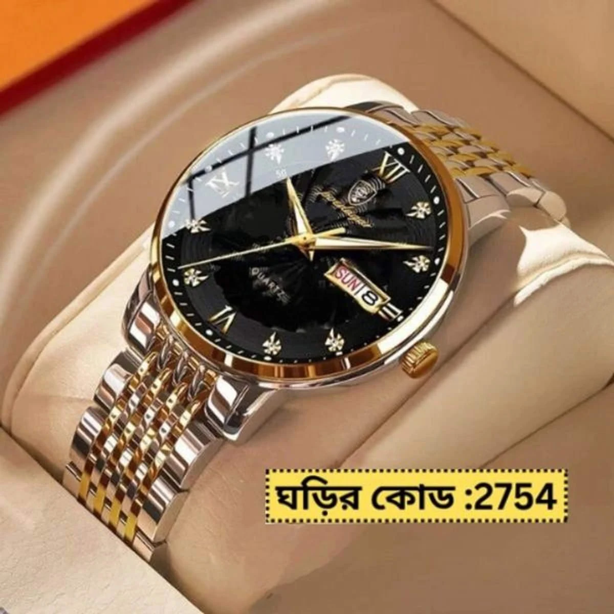 POEDAGAR MODEL 836 TOTON AR DIAL BLACK  COLOUR  WATCH FOR MAN + এক পিস ব্যাটারি ফ্রি।