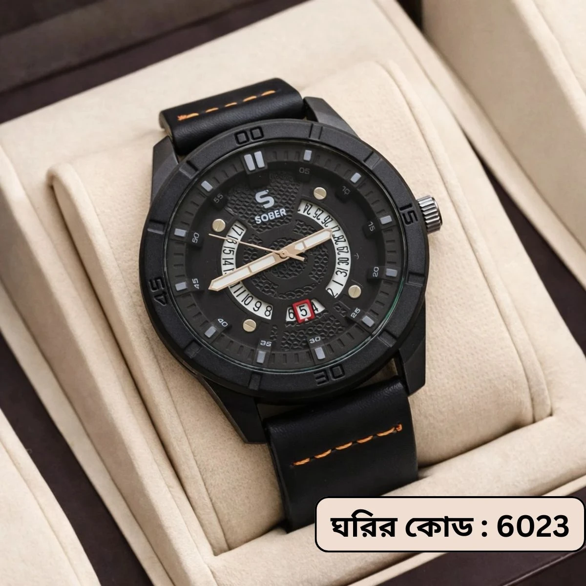 Sober Watch Model 995 Premium Watch Full Black Colour Watch For Man + এক পিস ব্যাটারি ফ্রি।